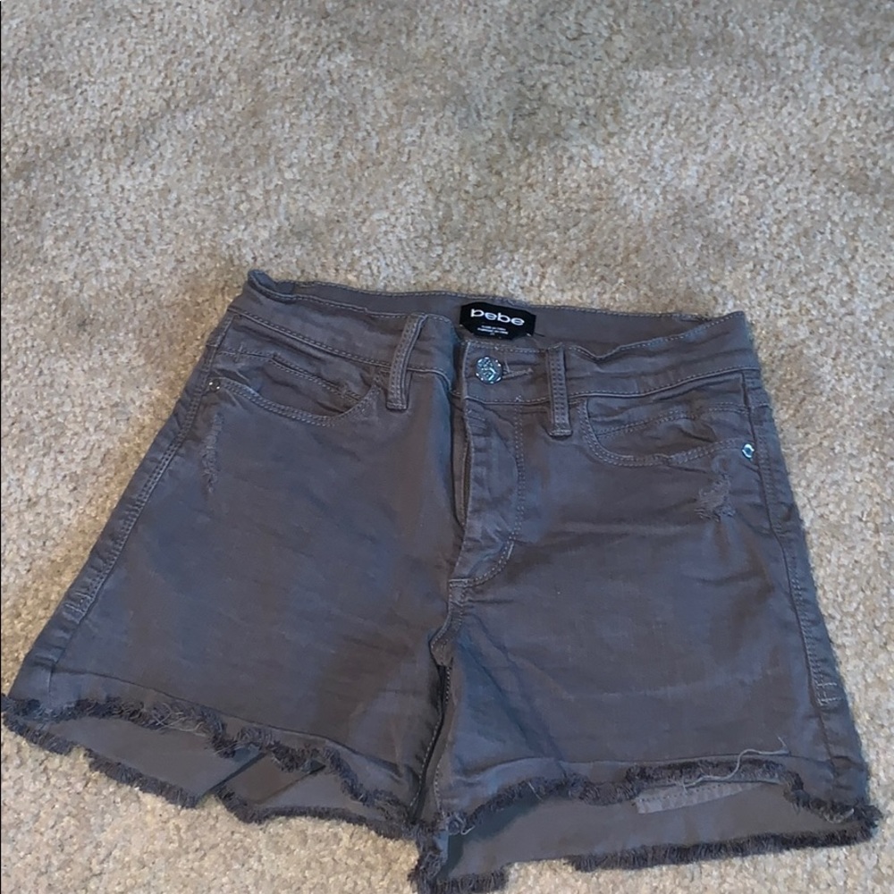 Green jean shorts